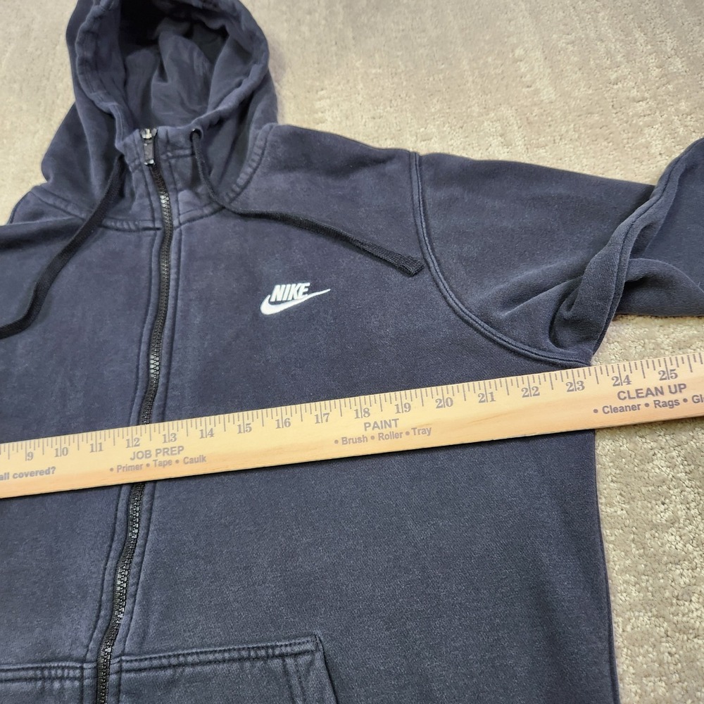 Nike Hoodie Men Large Full Zip Faded Black Club Fleece Distressed Blend Retro - Picture 7 of 13